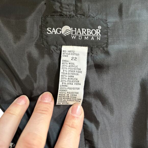 Plus size Vintage 90s Houndstooth Wool Preppy Dress |Dark Academia 22W 197 | - Picture 5 of 8